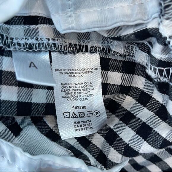 Ann Taylor Black White Checkered Cotton Blend Pants - Picture 8 of 12
